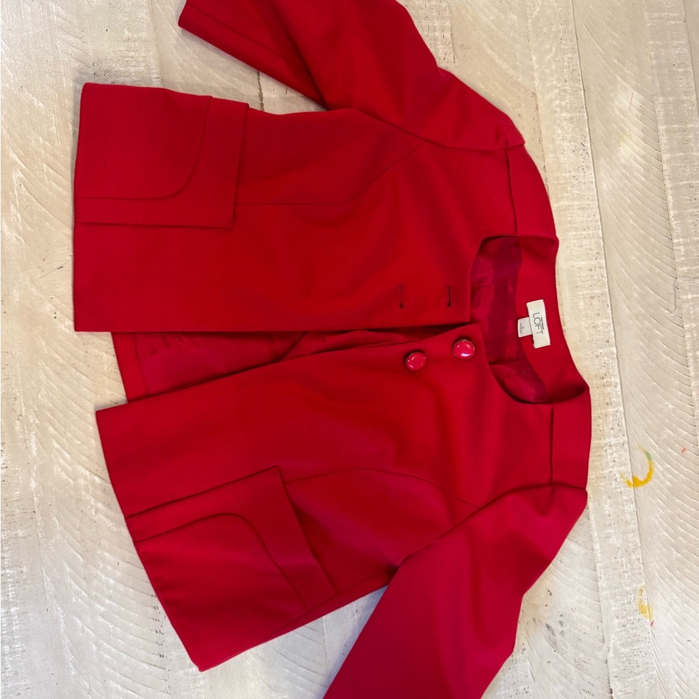Ann Taylor Loft Vibrant Red Blazer